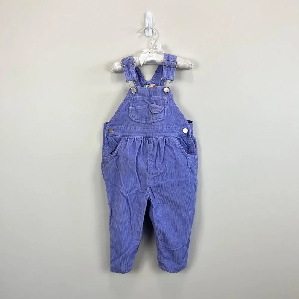 Vintage Jet Set Babies Purple Corduroy Overalls 24 Months - Picture 2 of 9